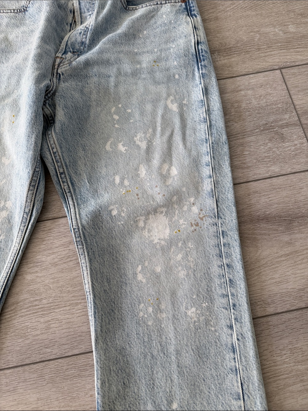 Polo Ralph Lauren relaxed straight Light Blue distressed Straight crop jeans 28 - Picture 4 of 11
